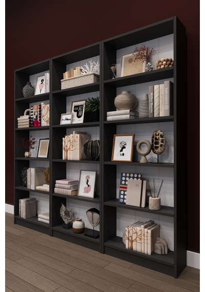 Lüks 15 Raflı Ev Ofis Kitaplık %100 Mdf Modern Dekoratif Kütüphane Kitaplık K004 Karına