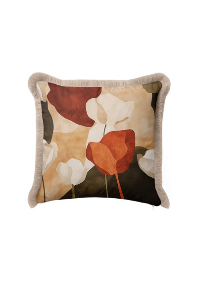 Soyut Çiçek Saçaklı Yastık Kılıfı - Sanatsal Floral Bohem Bej Turuncu Krem Püsküllü Kırlent Kılıfı Uzak Atlas Aura Soyut Çiçek Saçaklı Yastık Kılıfı - Sanatsal Floral Bohem Bej Turuncu Krem Püsküllü Kırlent Kılıfı Uzak Atlas Aura