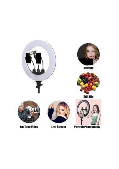 Lamia Megalüx Dökümayaklı Profesyonel Kuaför Makyajçekimleri 18ınç 460 Led Kumandalı Ring Lıght X-18