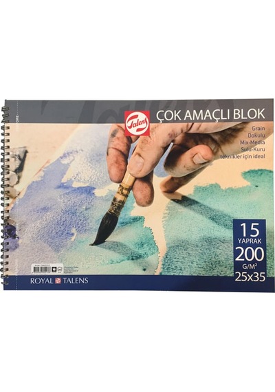 Talens Çok Amaçlı Blok Spiralli 200G 25X35 15 Yaprak