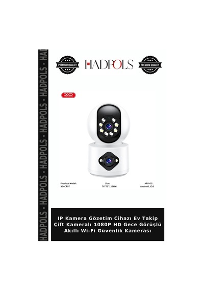 Ip Kamera Gözetim Cihazı Ev Takip Çift Kameralı 1080p Hd Gece Görüşlü Akıllı Wi-fi Güvenlik Kamerası Belirtilmemiş