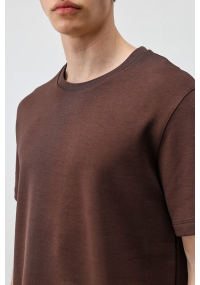 Antioch Regular Fit Basic Erkek T-shirt Koyu Kahve