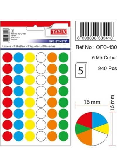 Ofc-130 Termal Etiket Karışık Renk 16 Mm Diğer