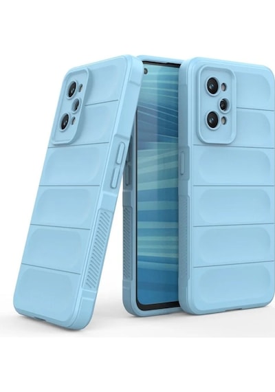 Realme GT2 5G Uyumlu Silikon Kılıf - Kamera Korumalı Esnek Yeni Nesil Airbag Kapak - Mavi