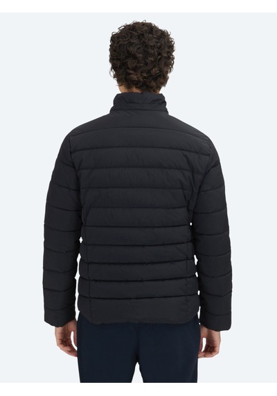 Kip Siyah Regular Fit Kapüşonlu Dokuma Mont