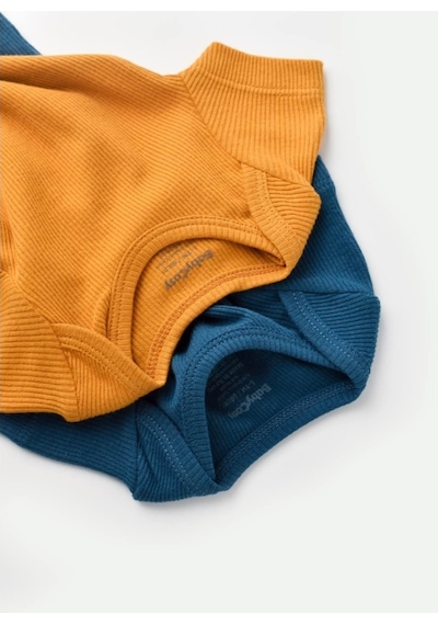 Rebebe Babycosy Modal 2 Li Kısa Kollu Bebek Badi - Bebek Body - Csym1121 (544635101) Mavi - Safran