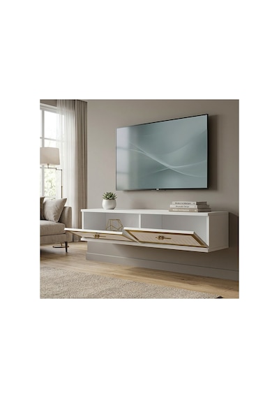 Tda1206bs Tuna120 Duvara Montaj Tv Stand Beyaz-silver 120cm