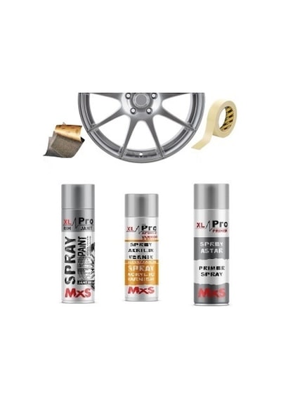 Mxs Jant Boyası / Boyama Seti Akrilik 500Ml Set-Jant Gri
