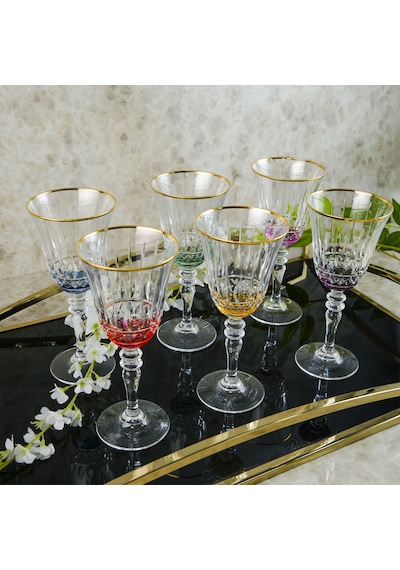 Aryıldız Fiona 6'lı Uzun Kadeh Gold 300 Ml Renkli