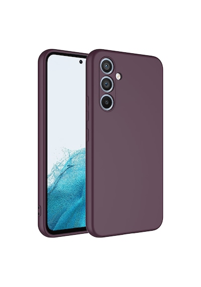 Samsung Uyumlu Galaxy A54 Kılıf Yumuşak Silikon Kamera Korumalı Lansman Vardar Koyu Mor