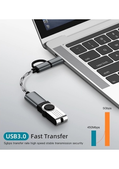 2 In 1 Usb 3.0 Otg Kablo Tipi C Mikro Usb Usb3.0 Adaptörü Usb-C V