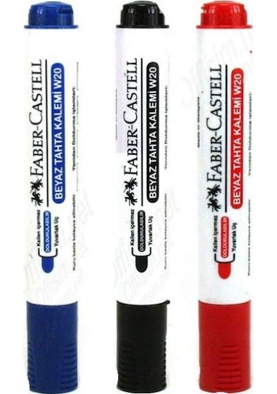 Faber-Castell Beyaz Tahta Kalemi Kırmızı Mavi Siyah