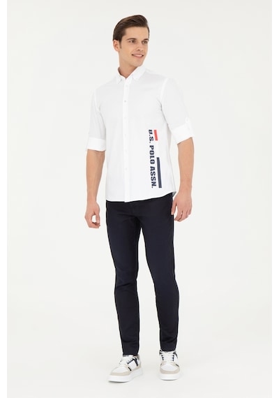U.s. Polo Assn. Erkek Beyaz Gömlek Desenli 50283772-vr013 Beyaz