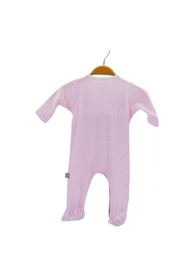 Boumini Bebek Tulumu Pembe Çizgili Patikli Tulum Fuşya