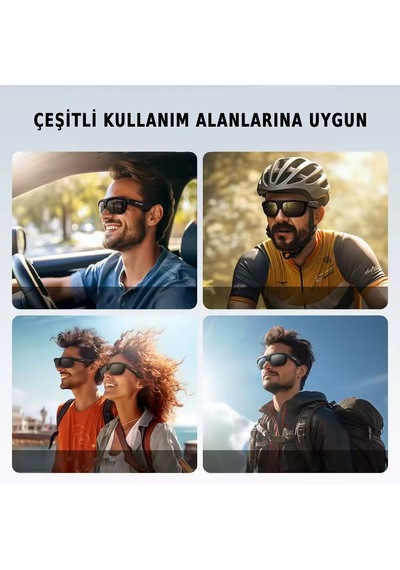 Qstar G02 Akıllı Bluetooth Güneş Gözlüğü Siyah Polarize Gözlük