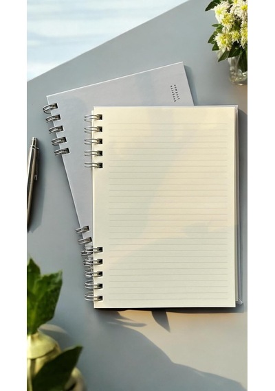 Fark Tanıtım Spiralli 80 Yaprak Çizgili A5 Defter, Not Defteri, Okul Defteri, 4 Farklı Renk Seçeneği 01 Light Gre Çok Renkli