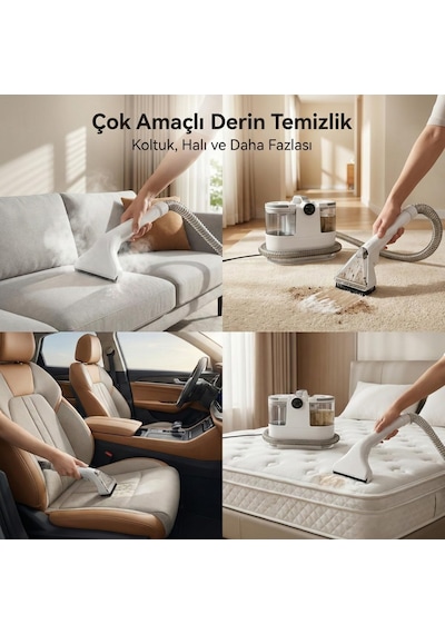 Buharlı Halı Ve Koltuk Yıkama Makinesi, 500w Motor Gücü Ve 16000pa Emiş Performansı, 1600 Ml Temiz Su Kapasitesi,