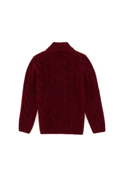 U.S. Polo Assn. Erkek Çocuk Yarım Fermuarlı Bordo Kazak 50297422-VR014
