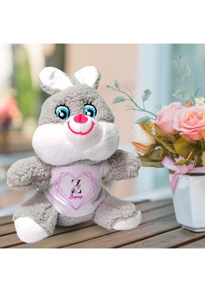 Kişiye Özel İsim Ve Harf Baskılı Peluş Tavşan Hk2452