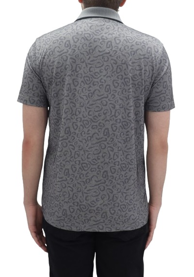 Santa Dmctekstil Erkek 2026 Desenli Klasik Kesim Rahat Kalıp Tek Cepli Polo Yaka T-shirt Gri
