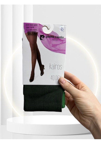 Pierre Cardin Paris Kairos Çift Renk Çizgili Modern 40 Den Kalın Yeşil