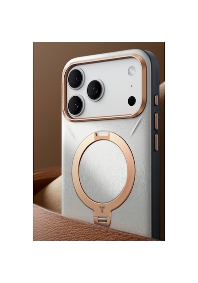 Torras Apple iPhone Uyumlu 17 Pro O Stand Spin Vegskin Serisi Magsafe Kılıf Gri