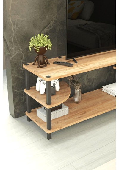 Neoline 120 Cm Tv Ünitesi Modern Tv Sehpası - Meşe Meşe