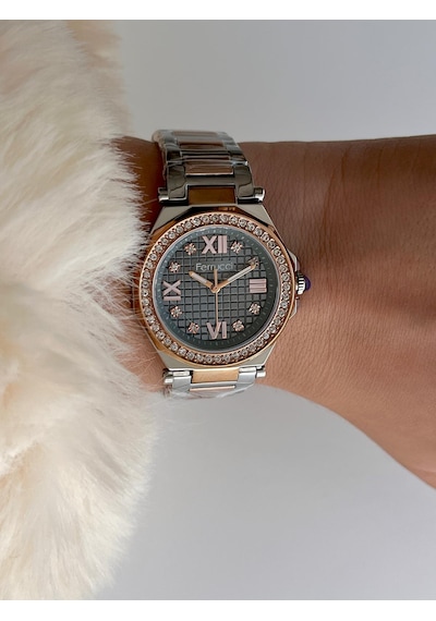 Ferrucci Fr55129 Zirkon Taşlı Şık Çelik Kordon Ve Kasa Kadın Kol Saati Gümüş - Rose Gold