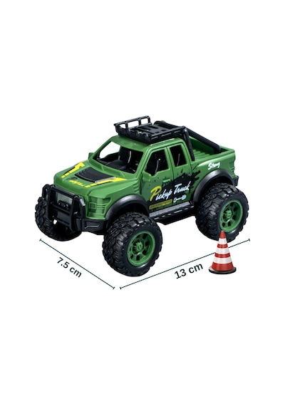 Oyuncak Araba Sürtmeli Büyük Tekerlekli 4x4 Off Road Jeep - Dayanıklı Arazi Aracı 13 Cm Yeşil Çok Renkli