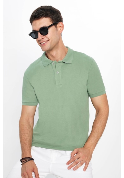 Tudors Erkek 5'li Paket Siyah-haki-su Yeşili-koyu Mavi-lacivert Slim Fit Dar Kesim Pamuklu Düz Pike Polo Yaka Tişört-34404 Multi
