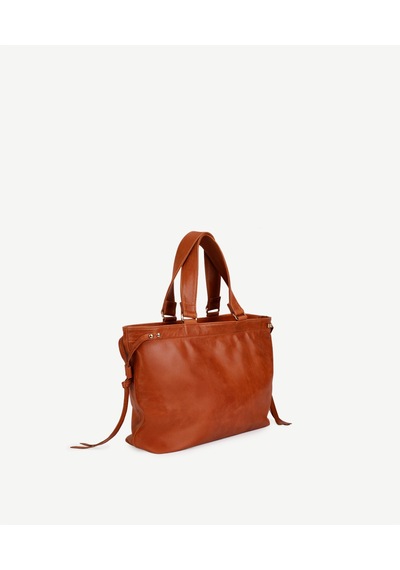 Yargıcı Kolon Detaylı Deri Omuz Çanta 25kkcn3076x 057 Kahverengi
