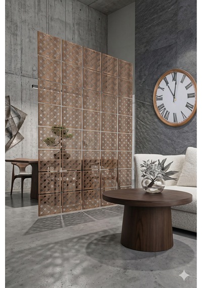 Lazer Kesim Paravan, Ahşap Separatör, Oda 4'lü Panel Levha Model29 40 X 40 Cm