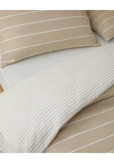 English Home Timeless Line Kolay Ütülenir Çarşaflı Çift Kişilik Nevresim Takımı 200x220 Cm Bej Bej