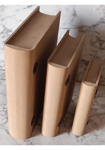 Hobi Adn Kitap Kutu 3'lü Set Ahşap Mdf Ham Ankara Siteler Ürünü El Yapım