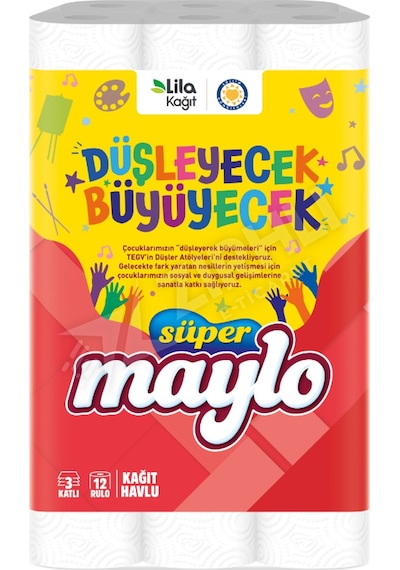 2 Adet Maylo Kağıt Havlu 3 Katlı 12'li