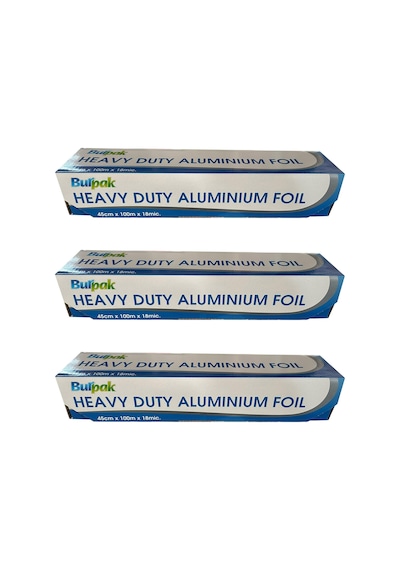 Burpak Heavy Duty Ağır Hizmet Tipi Alüminyum Folyo 18 Mikron 3'lü 45 CM x 100 M
