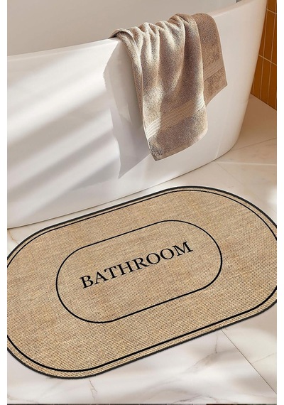 Dijital Kaymaz Yıkanabilir Jüt Görünümlü Bath Modern Banyo Paspası Banyo Halısı Klozet Takımı Çok Renkli