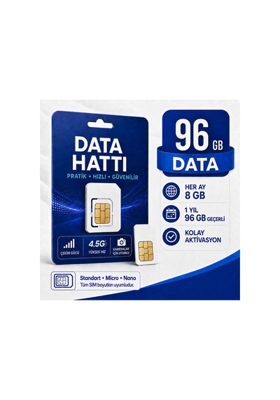 Turkcell 96 Gb 1 Yıllık Tek Ödeme M2m Data Hattı Güvenlik Kamerası Sim Kartı