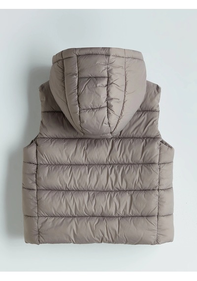 LC Waikiki Lcw Kids Kahverengi Kapüşonlu Kız Çocuk Şişme Yelek Lıght Brown