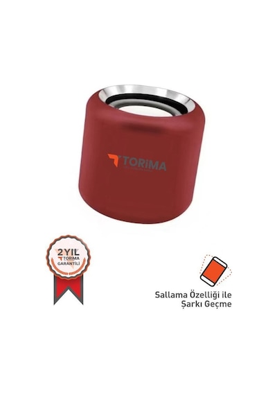Torima D12 Taşınabilir Kablosuz Bluetooth Hoparlör Kırmızı