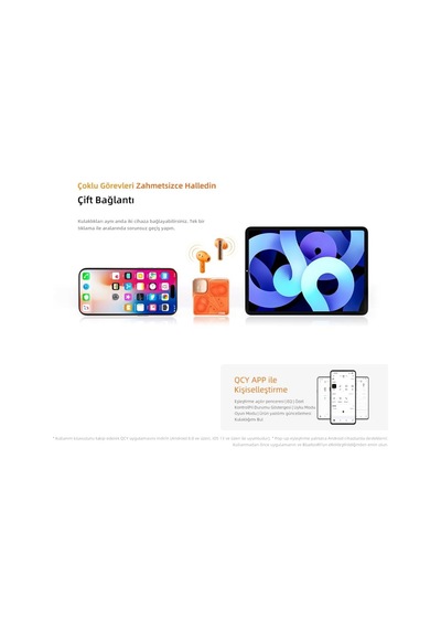 T31 Melobuds Neo Enc 4 Mikrofon Dijital Güç Göstergesi Bluetooth 5.3 Kablosuz Kulaklık Mavi