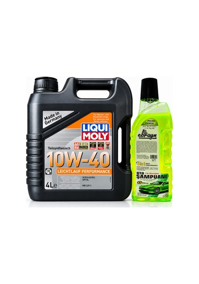 Liqui Moly Leichtlauf Performance 10w-40 Motor Yağı 4 Litre + Oto Şampuan 1000 Ml