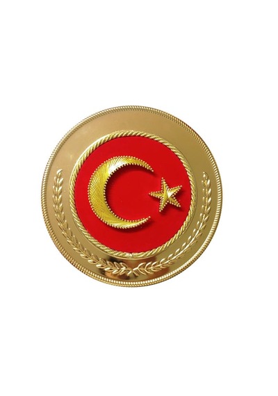 Ayyıldız Türk Bayraklı Filografi İşlemeli Metal Tabak Plaket