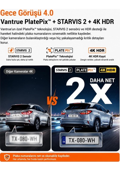 Nexus 4 Pro S 3 Kameralı 4k Uhd Wi-fi Gps Araç Kamerası