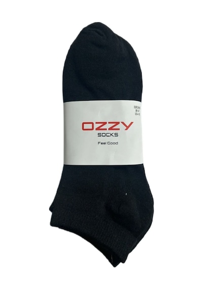 Ozzy Socks 12 Çift Kadın Siyah Pamuklu Patik Çorap Ekonomik Fiyatlı Günlük Kullanım Seti Siyah