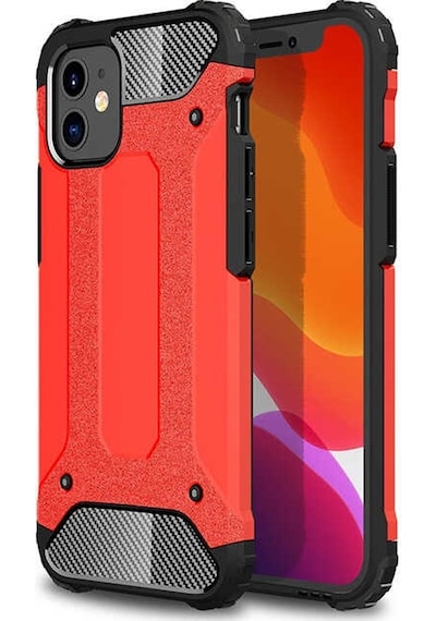 Kilifone - Apple Uyumlu iPhone 12 Mini - Kılıf Çift Katman Zırh Tank Crash Military Kapak - Kırmızı