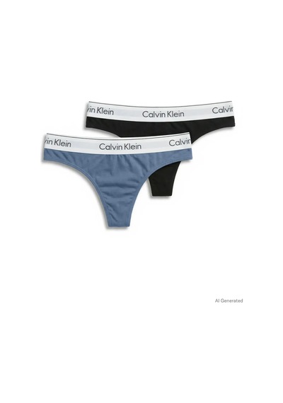 Calvin Klein Thong 2pk Mavi-siyah 2li Paket