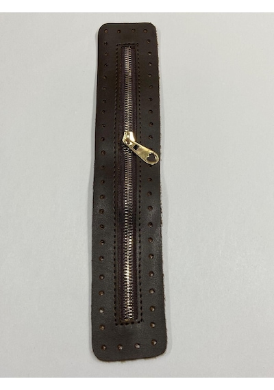 Karantuhafiye Derili Fermuar / Çanta Fermuarı / Kapak Fermuar 30 Cm Kahve Kahve Kahverengi
