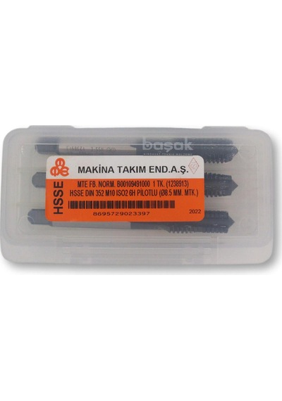 Mte M10 Hss-e İnox Pilotlu El Kılavuz Takımı Dın 352