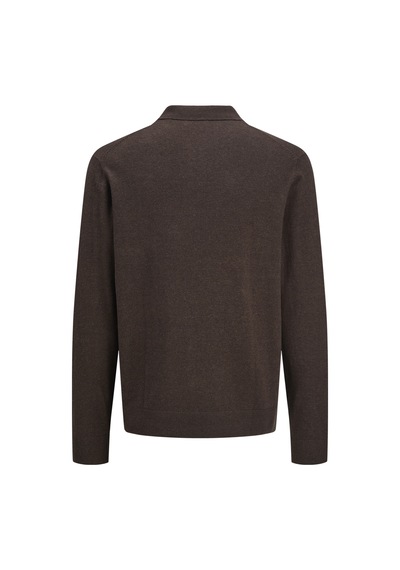 Jack & Jones Erkek Polo Yaka Uzun Kollu Triko Üst - Emil - 12268210 Mulch